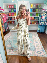 Timeless Polka Dot Wide-Leg Jumpsuit - Cream/Moss