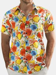 Men's Flower Casual Short Sleeve Hawaiian Shirt