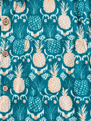 Men’s Tropical Resort Vacation Holiday Party Hawaiian Pineapple Cotton Short Sleeve Shirt