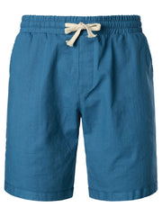 Men's Elastic Waist Linen Cotton Loose Solid Color Casual Shorts