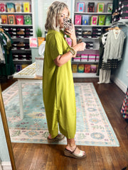 Everywhere Together Midi Dress - Martini Olive