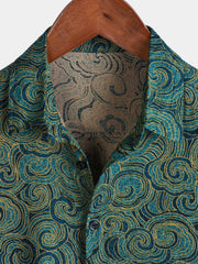 Men's Casual Holiday Button Short Sleeve Shirt