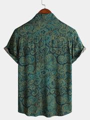 Men's Casual Holiday Button Short Sleeve Shirt