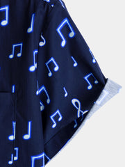 Men's Short Sleeve Cool Holiday Music Festival Breathable Button Up Shirt
