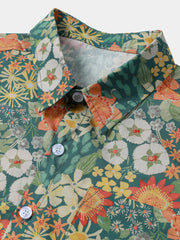 Men’s Summer Floral Short Sleeve Lightweight Tropical Casual Shirt