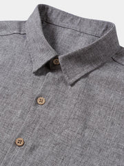 Men's Casual Solid Soft Casual Button Up Short Sleeve Shirt