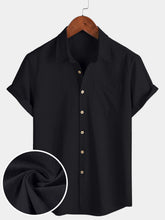 Men's Comfort Solid Black Sport Short Sleeve Shirt
