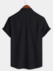 Men's Comfort Solid Black Sport Short Sleeve Shirt