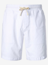 Men's Solid Color Breathable Linen Cotton Casual Shorts