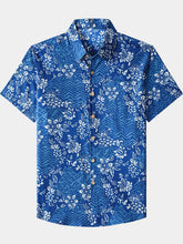 Men’s Beach Party Retro Tropical Floral Cotton Short Sleeve Shirt