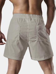 Men's Casual Drawstring Corduroy Pocket Shorts
