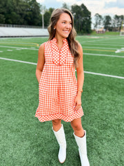 Sweet Clementine Gingham Dress - Orange