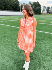 Sweet Clementine Gingham Dress - Orange