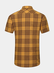 Men's Yellow Plaid Sleeveless Casual Shirt