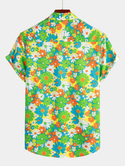 Men's Floral Cotton Tropical Hawaiian Mystery Machine Short Sleeve Shirt