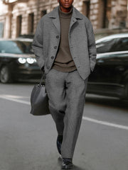 Smart Casual Chic Jacket Pants Set