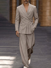 Smart Casual Pleated Design Suit Set