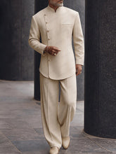 Versatile Asymmetric Placket Blazer Pants Set