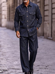 Utility Casual Contrast Stitching Two Piece Set