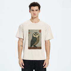 Tokyo-Tiger Traditional Owl In Japanese Art Washed T-Shirt