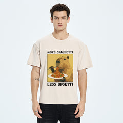 Tokyo-Tiger Capybara Eating Pasta Washed T-Shirt