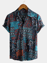 Men's Vintage Cotton Casual Short Sleeve Shirt