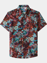 Men’s Vintage Tropical Printed Cotton Cool Comfort Beach Party Holiday Short Sleeve Shirt