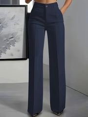 Antonina | Women's High-Waisted Wide-Leg Trousers, Smart Tailored Trousers