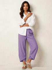 Esme | Women's Lightweight Linen Trousers, Breathable Autumn Trousers