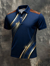 Men'S Vintage Color-Block Printed Short-Sleeved Polo Shirt