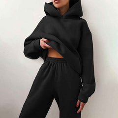 Danielle | Women's Oversized Hooded Loungewear Set, Wide-Leg Two-Piece Set