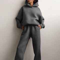 Danielle | Women's Oversized Hooded Loungewear Set, Wide-Leg Two-Piece Set