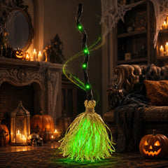 Animated Halloween Dancing Witch Broom with Lights & Spooky Sounds
