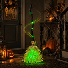 Animated Halloween Dancing Witch Broom with Lights & Spooky Sounds