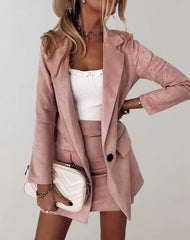 Hope | Women's Tailored Blazer and Mini Skirt Set, Two-Piece Suit