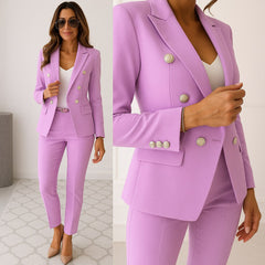 Matilda | Women's Slim-Fit Two-Piece Suit, Double-Breasted Blazer Suit