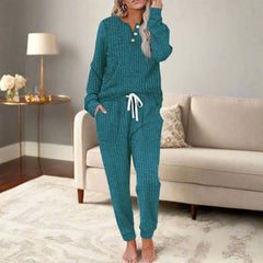 Michelle | Women's Warm Two-Piece Lounge Set, Soft Top and Pants