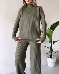 Poppy | Women's Two-Piece Knit Set with Cutout Detail, Lounge Set