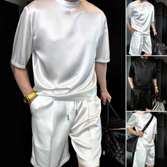 🔥Men's Casual Solid Top & Shorts 2-Piece Set