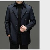 Men's Medium-Length Trench Coat with Detachable Inner đ§ĽđĄď¸ â 1-Coat 2-Ways, Warm for Autumn/Winter, Perfect for Daily & Commute