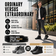 🥾 Built Tough for Every Step | Men's Waterproof Genuine Leather Combat Boots