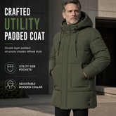 🧥 Heavyweight Warmth, Utility Storage | Men's Mid-Length Padded Coat ⚡ Free Shipping
