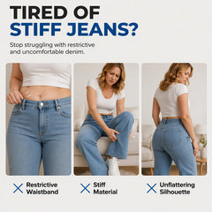 👖 Adjustable Waist, Flattering Wide-Leg Drape | Women's Drawstring Jeans