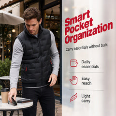 🦺 Warm Core, Hands-Free Storage | Men's Multi-Pocket Quilted Utility Vest