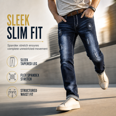 🖤Black Friday Sale:50% OFF🖤👖 Rugged Stretch | Men’s Slim-Fit Ripped Denim Jeans