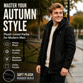 Men's Plush-Lined Hooded Utility Jacket
