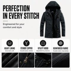 Men's Plush-Lined Hooded Utility Jacket