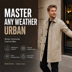 ⚡Free Shipping⚡Men's Water-Resistant Padded Trench Coat