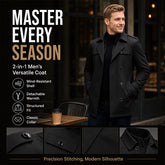 Men's Mid-Length Trench Coat with Detachable Liner