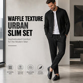 🖤Black Friday Sale:50% OFF🖤Men's Streamlined Waffle Zip Up Jacket Set